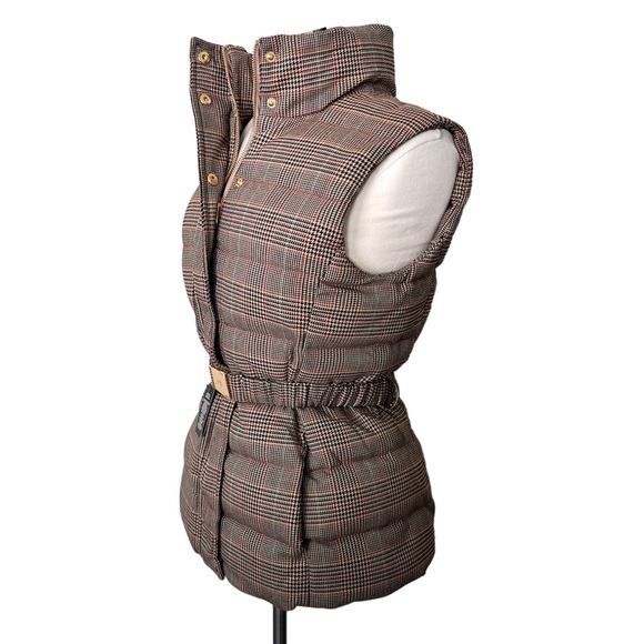 New LAUREN by RALPH LAUREN Quilted Tweed Down Vest Brown Sz 2 - Picture 7 of 17